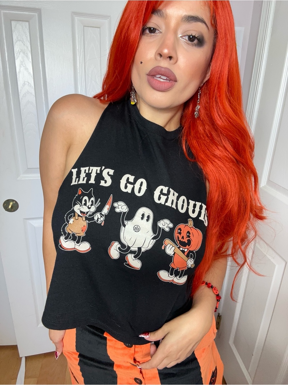 Let’s go ghouls tank top halloween racer tank